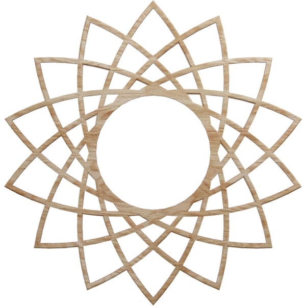 Ekena Millwork Eleanor Wood Fretwork Pierced Ceiling Medallion, Red Oak, 18"OD x 6 7/8"ID x 1/4"T CMWP18X18X0250EARO - main